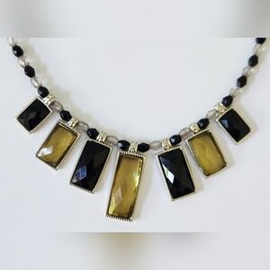 Modern Black and Gold Geometric Necklace